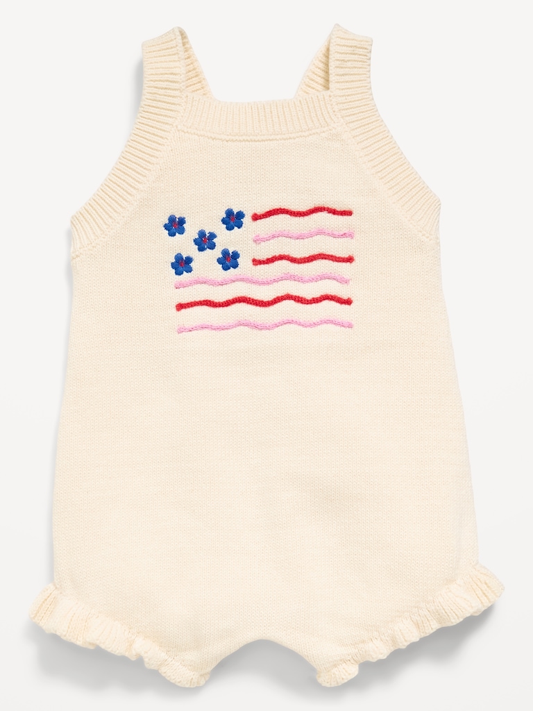 Sleeveless Sweater-Knit One-Piece Romper for Baby