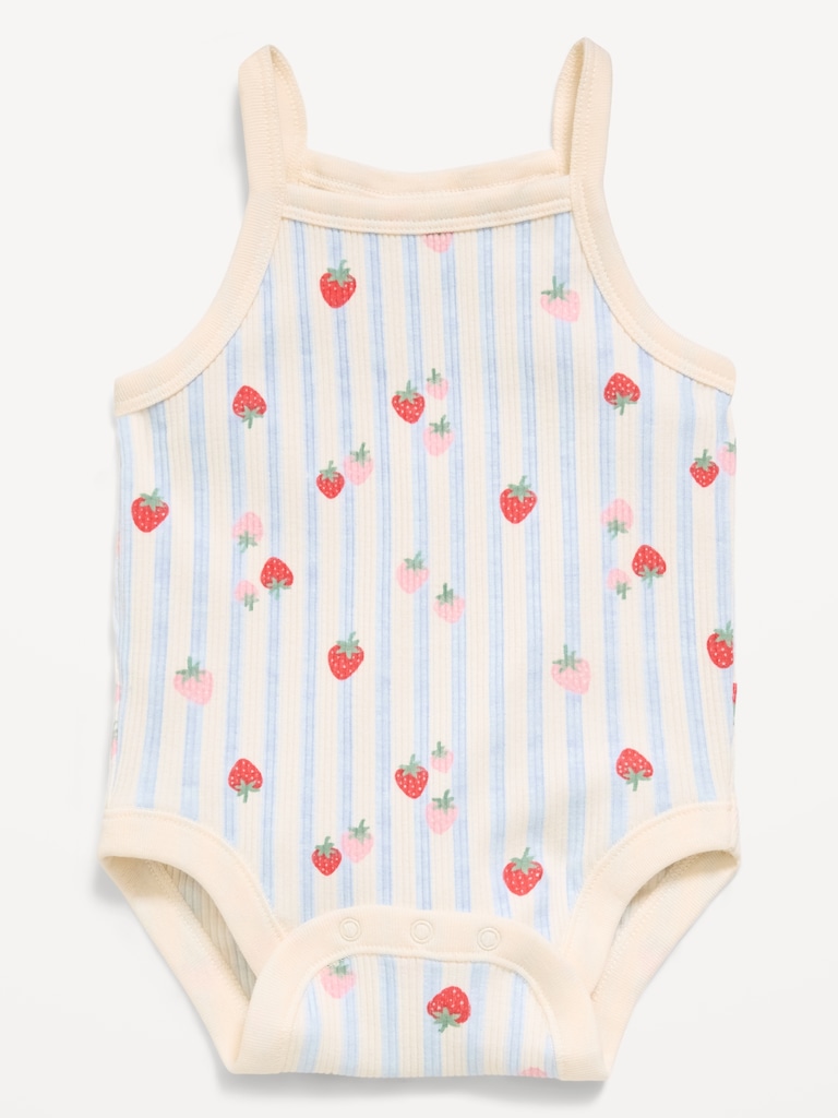 Printed Ribbed Cami Bodysuit for Baby