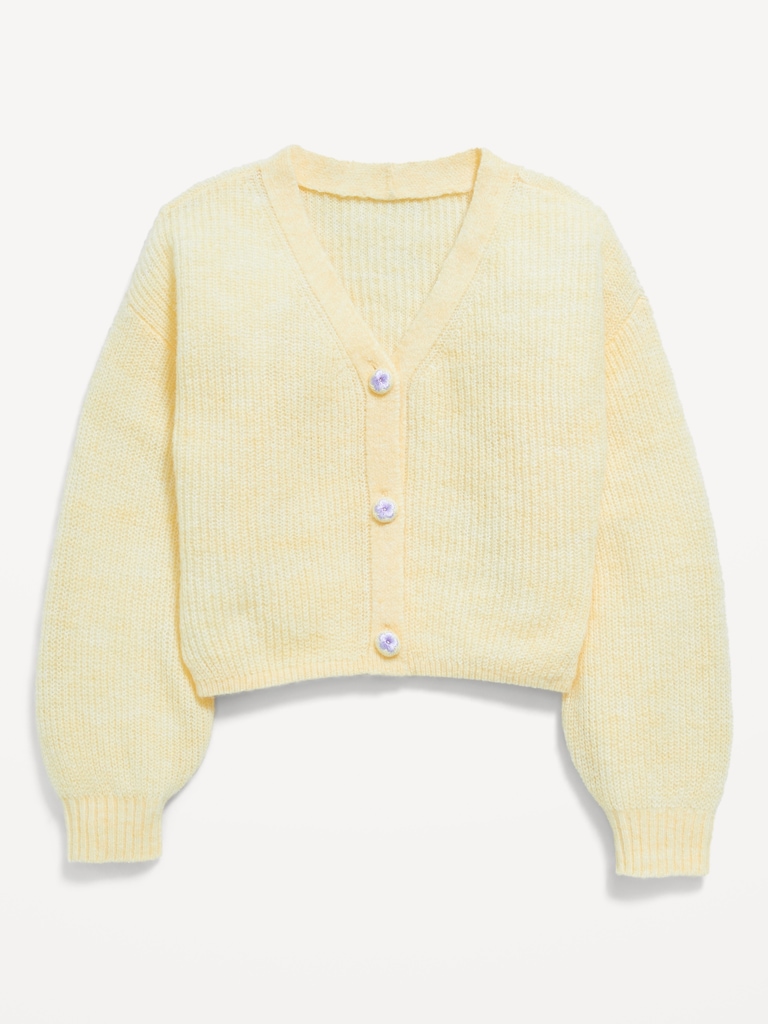 Button-Front Cardigan Sweater for Girls