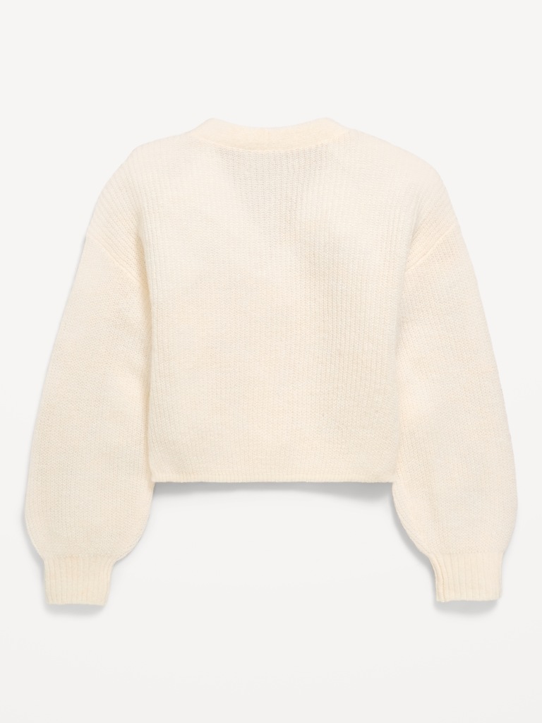 Button-Front Cardigan Sweater for Girls