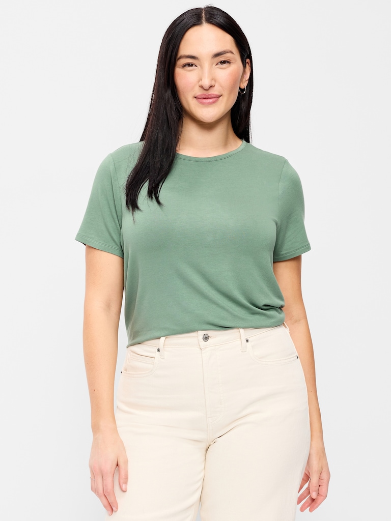 T-shirt luxueux ras du cou pour Femme