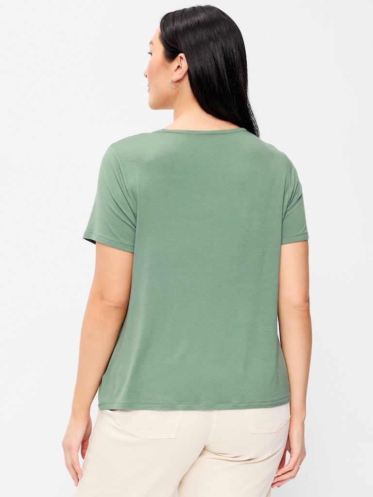 T-shirt luxueux ras du cou pour Femme