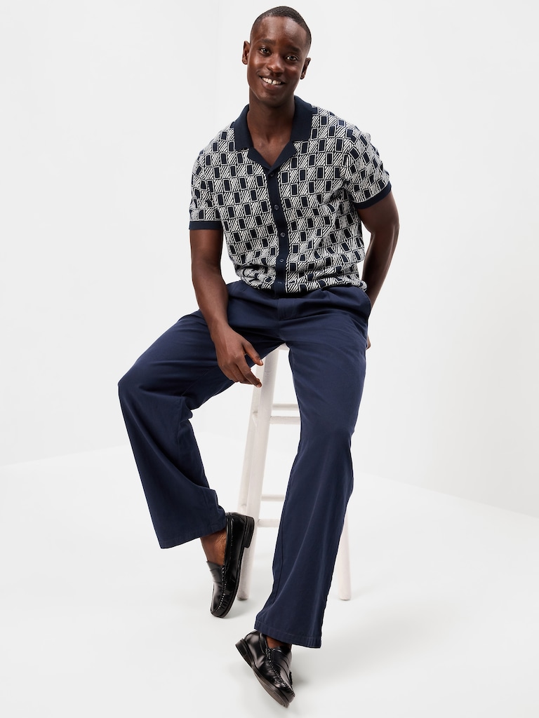 Short-Sleeve Sweater Shirt