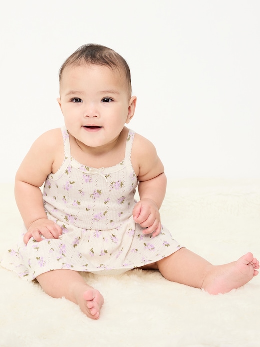 Printed Printed Pointelle-Knit Bodysuit Dress for Baby under $10 clearance