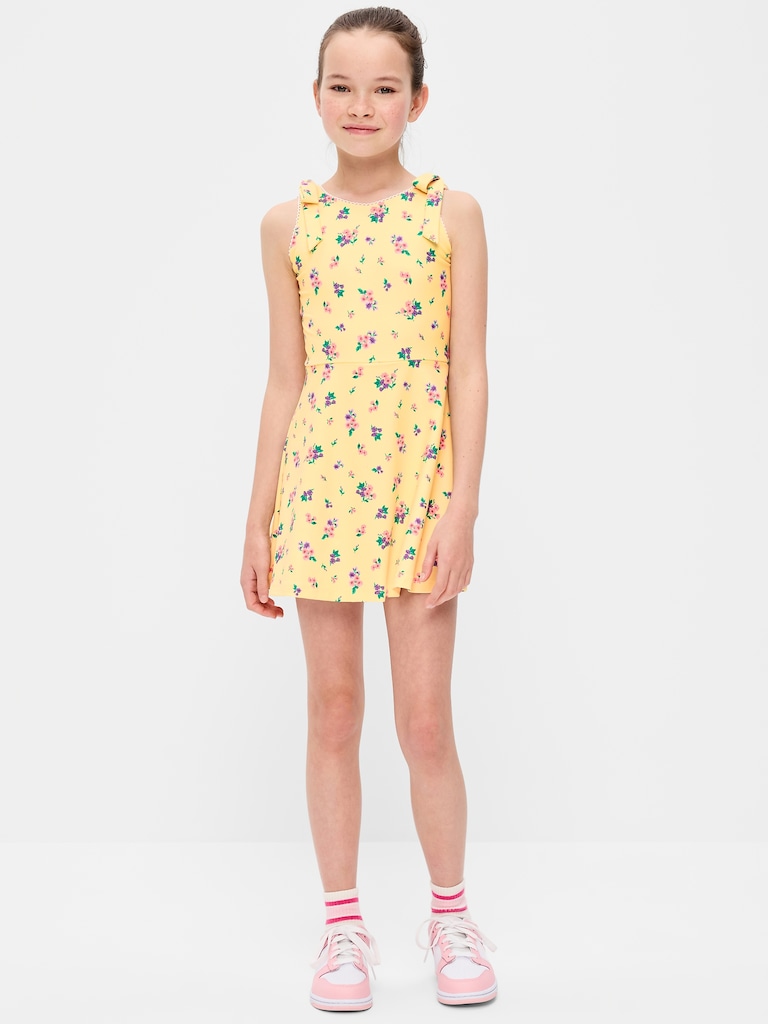 PowerSoft Sleeveless Tie-Strap Athletic Dress for Girls