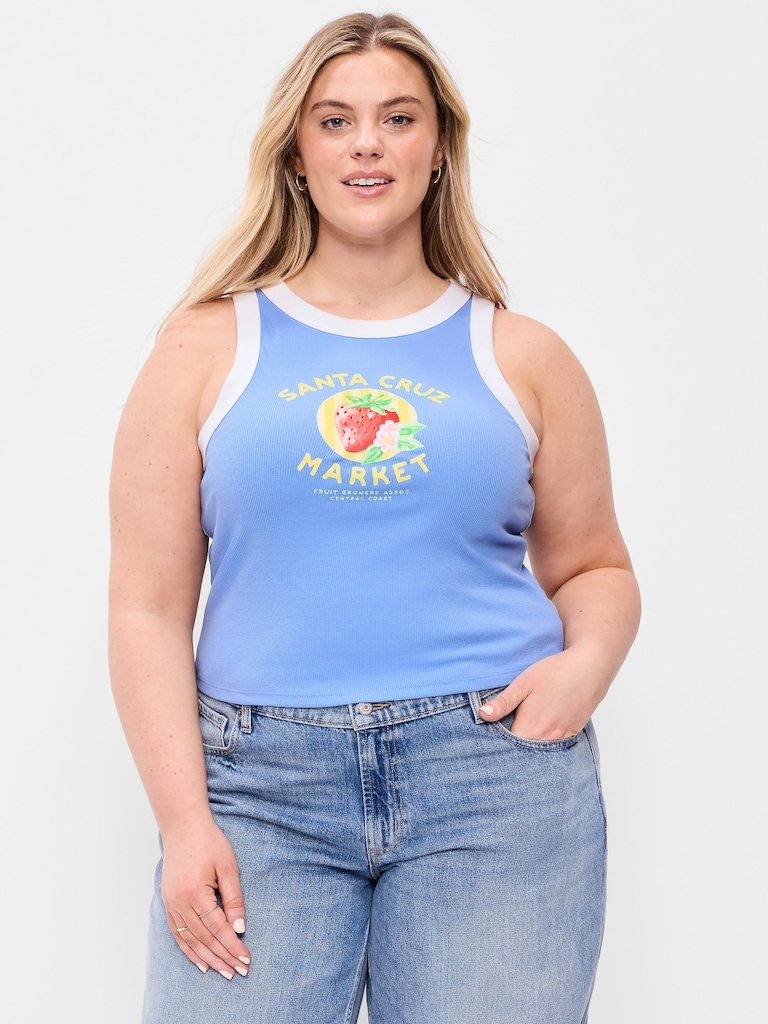 Graphic Snug Crop Tank Top