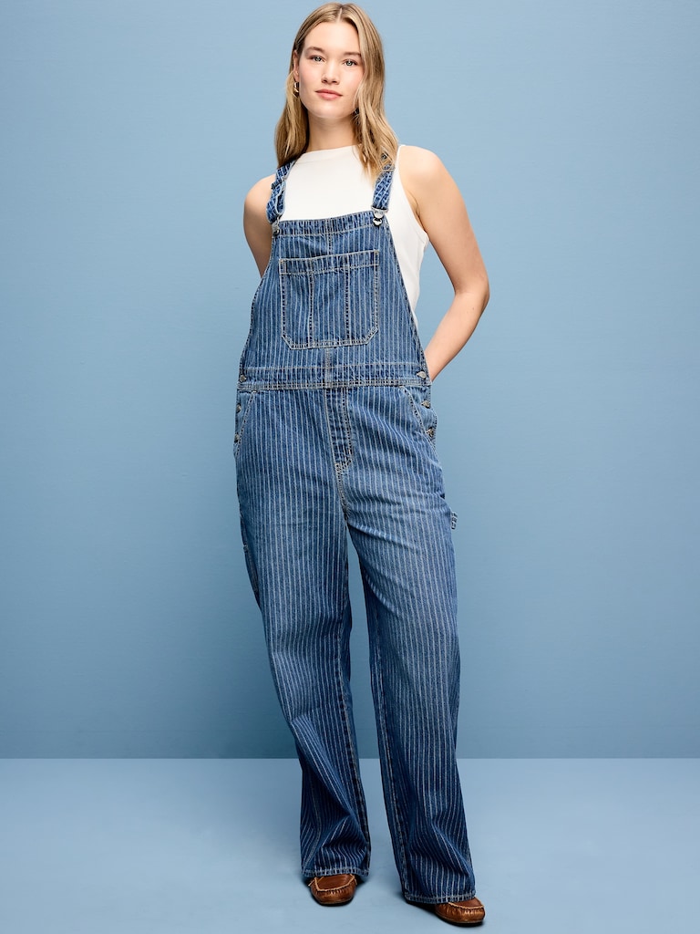 Baggy Wide-Leg Overalls