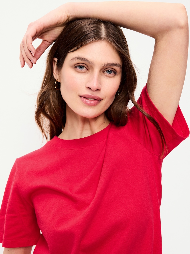 Vintage Crew-Neck Mini T-Shirt Dress