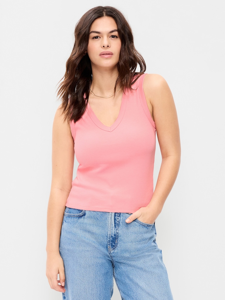 Snug Crop V-Neck Tank Top
