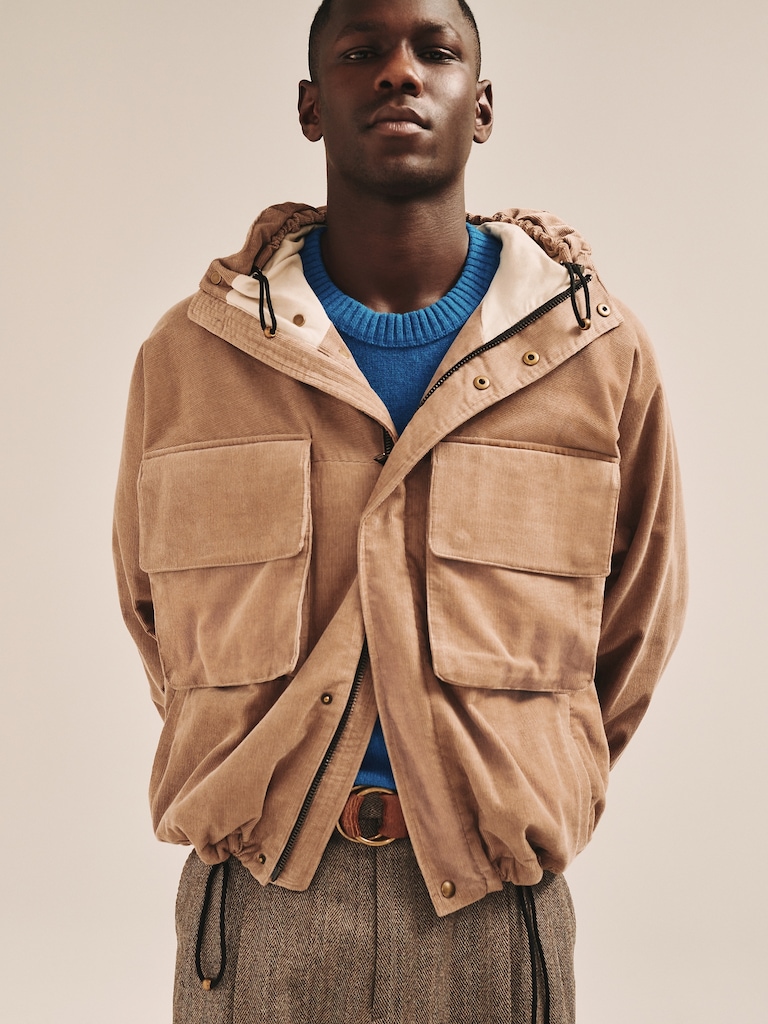 Loose-Fit Corduroy Utility Jacket