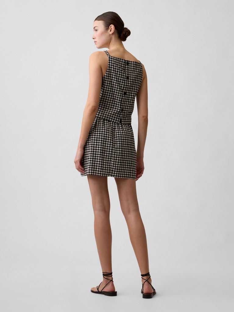 Linen-Blend Pull-On Mini Skirt