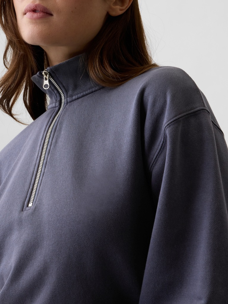 Oversized Fleece Half-Zip Sweatshirt