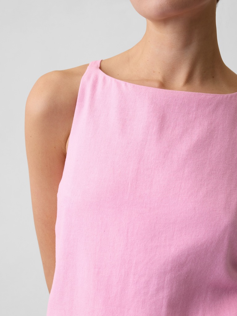 Linen-Blend Apron Top