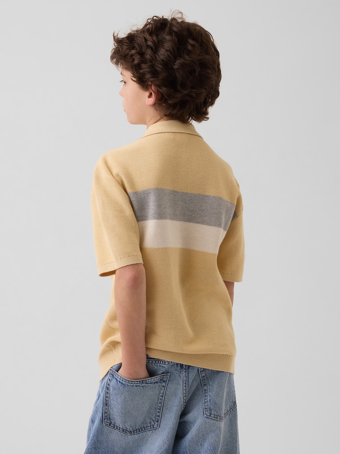 Kids Relaxed Stripe Polo Sweater Shirt