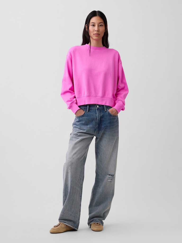 VintageSoft Oversized Split-Hem Sweatshirt