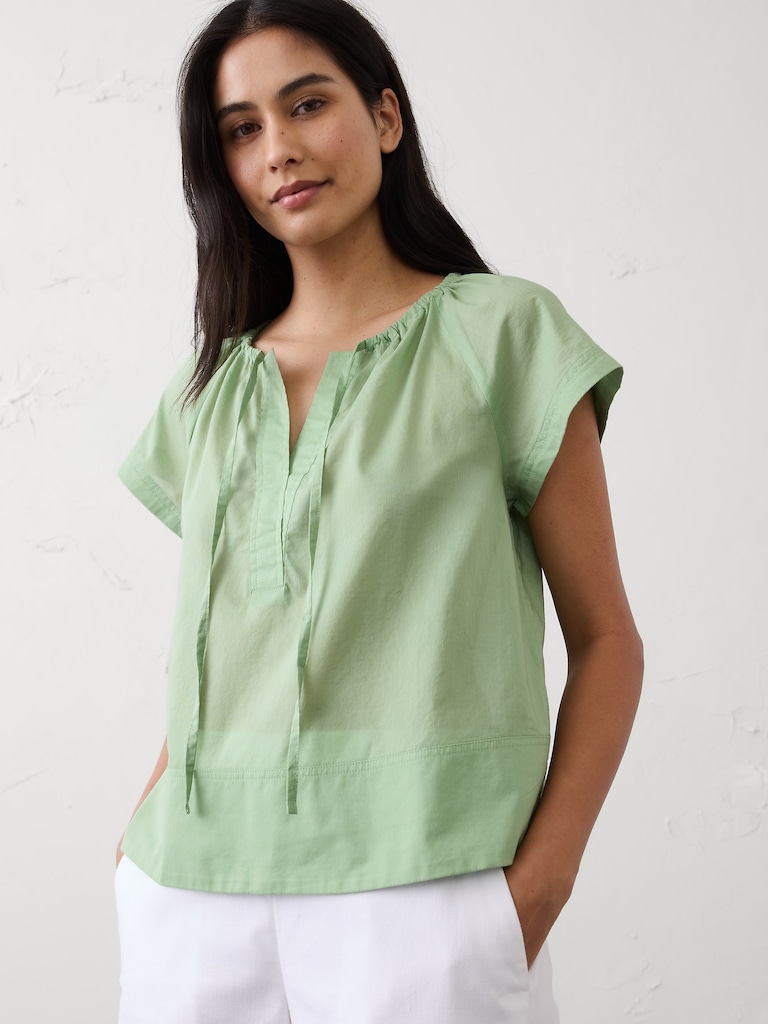 Shirred Popover Top