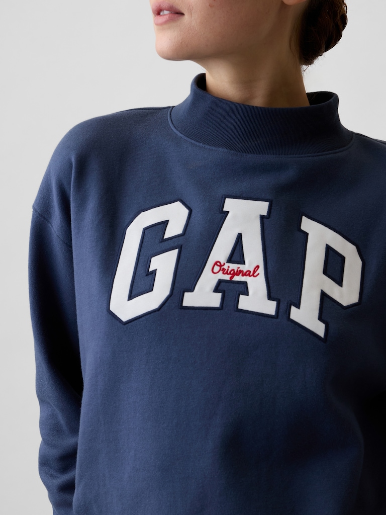 Oversized Gap Logo Mockneck Tunic Sweatshirt