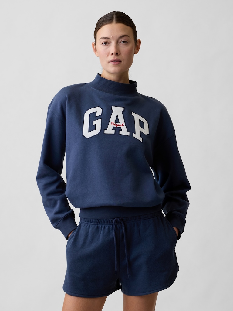 Oversized Gap Logo Mockneck Tunic Sweatshirt