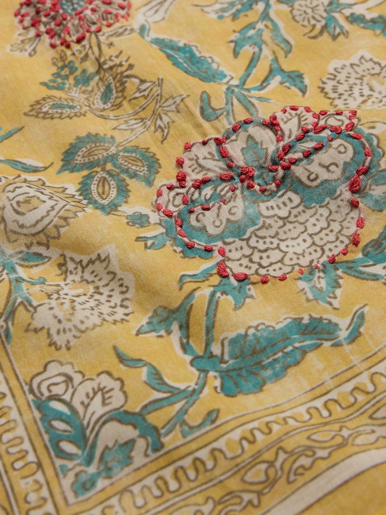 Embroidered Cotton Scarf by Vismaya