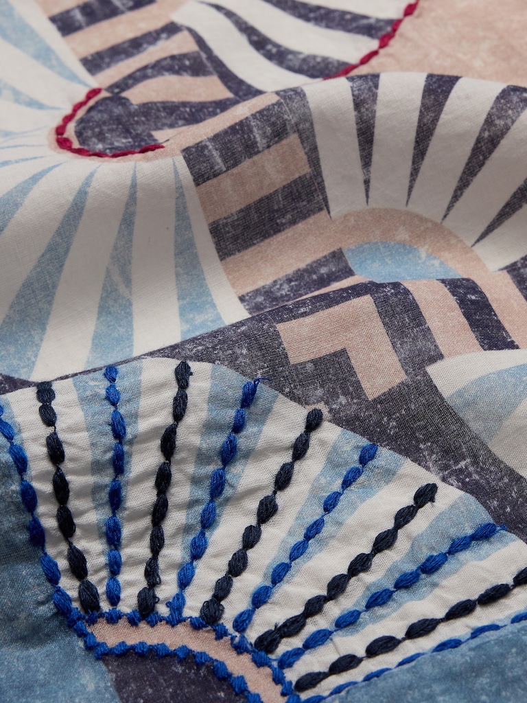 Embroidered Cotton Scarf by Vismaya