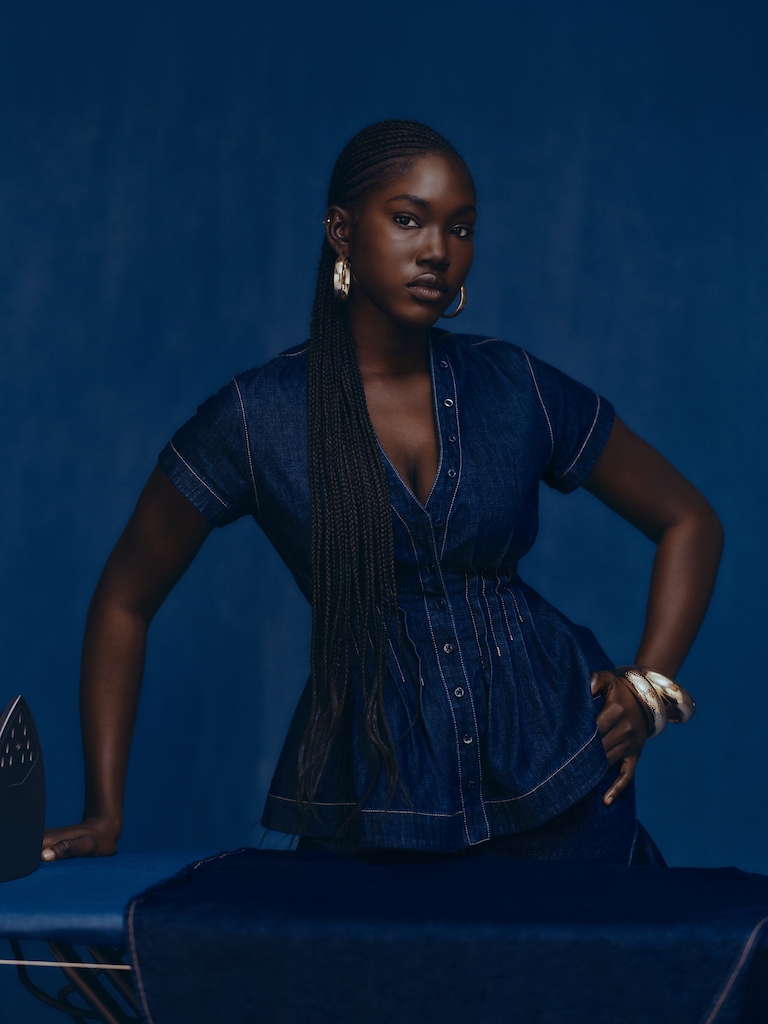 Gap × HFR Denim Peplum Shirt by IGDALYAH