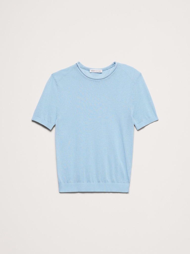 Sheer Ultra-Fine Cotton Sweater Tee