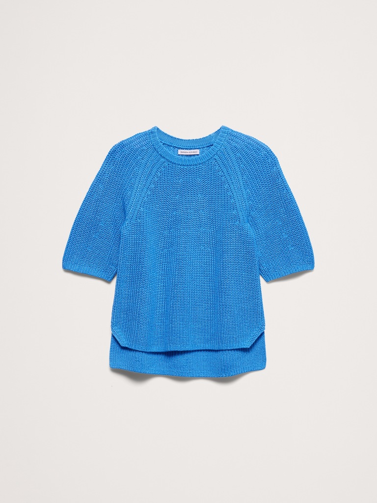 Cotton Puff-Sleeve Sweater