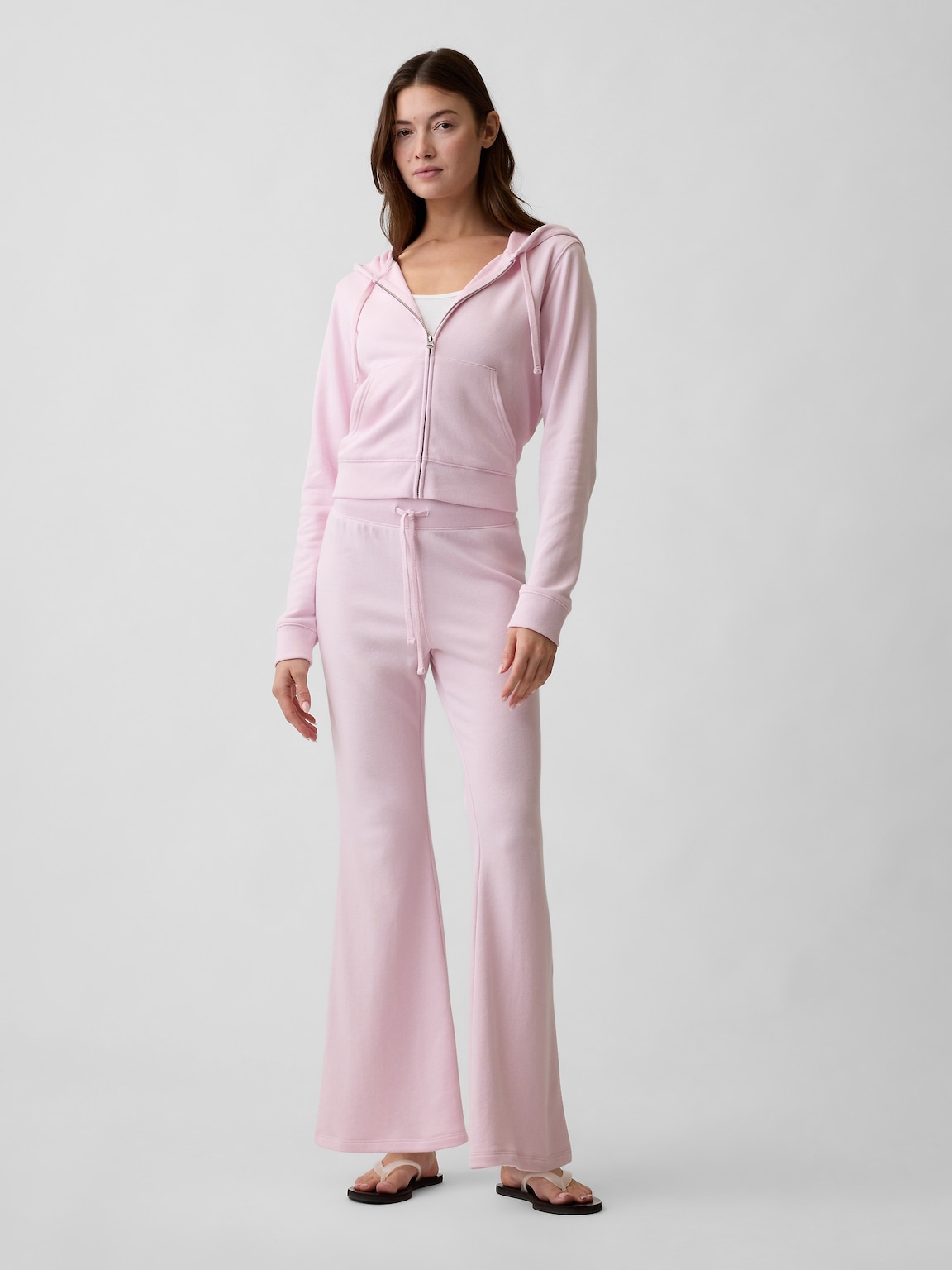 French Terry Cropped Zip Hoodie