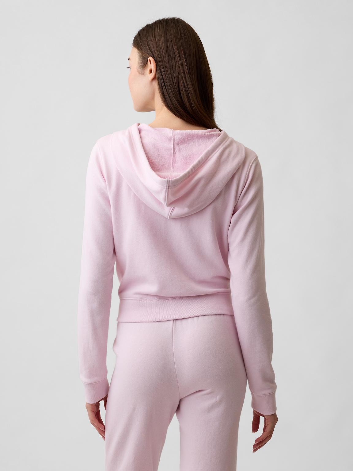 French Terry Cropped Zip Hoodie