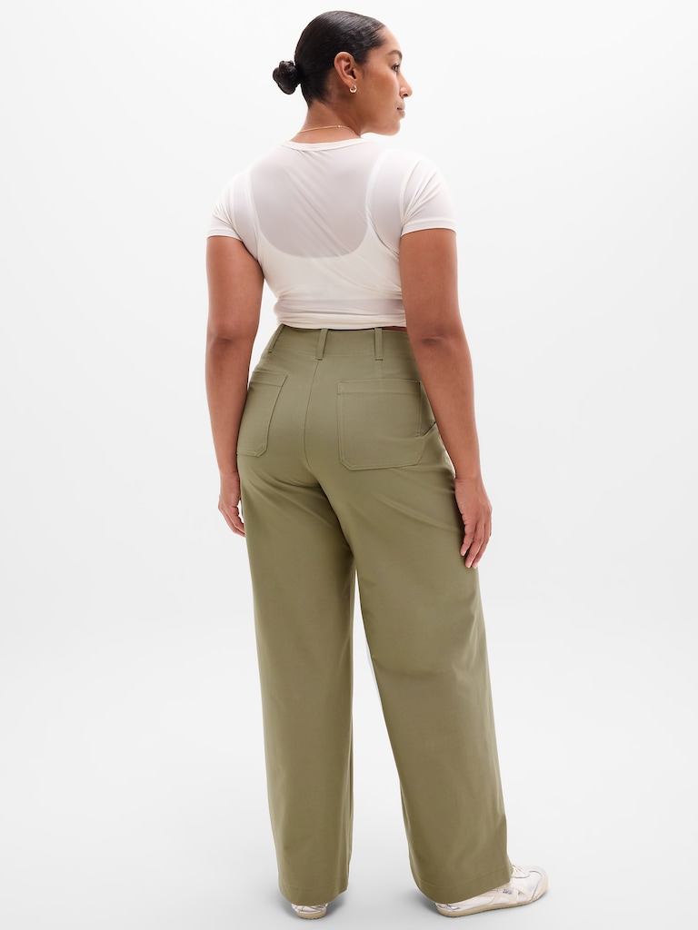 Skyline Mid Rise Wide Leg Pant