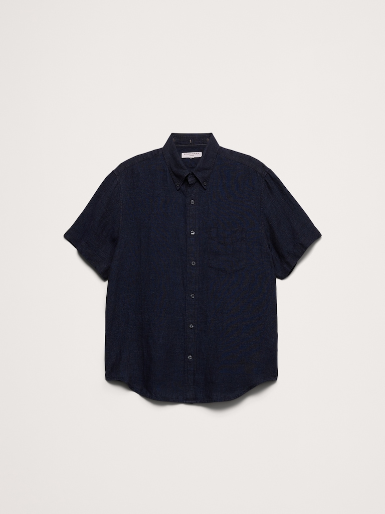 Standard-Fit Linen Short-Sleeve Shirt
