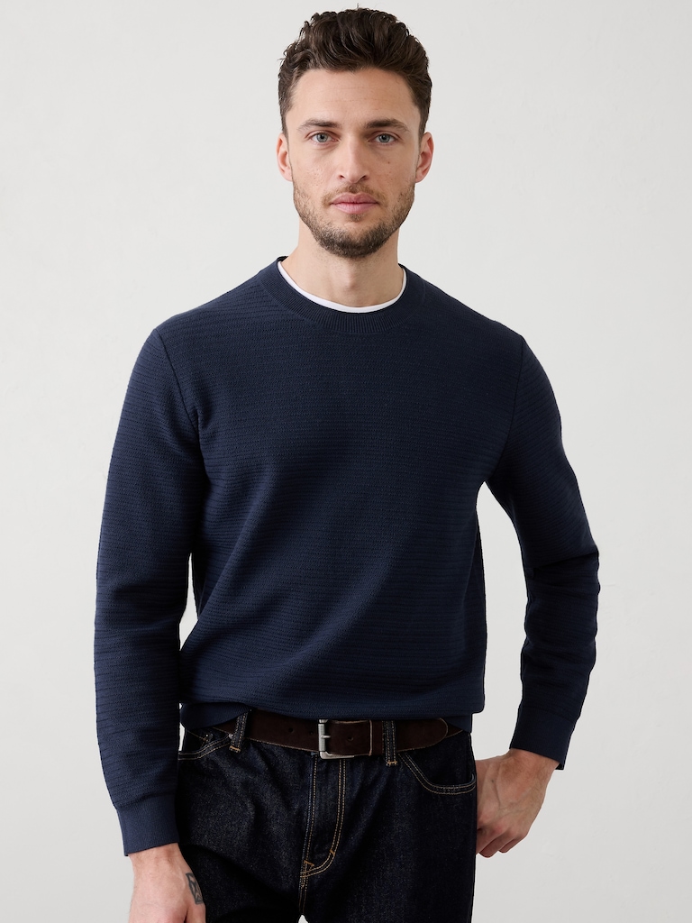 Textured Crew-Neck Sweater
