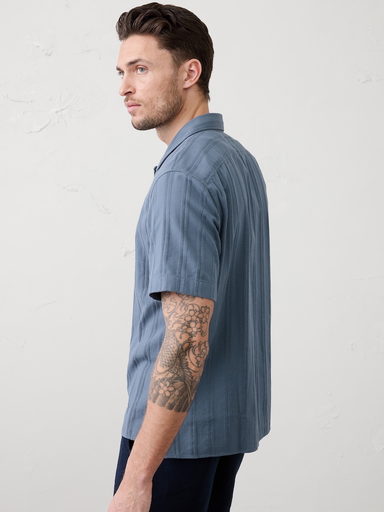Standard-Fit Textured Resort Shirt