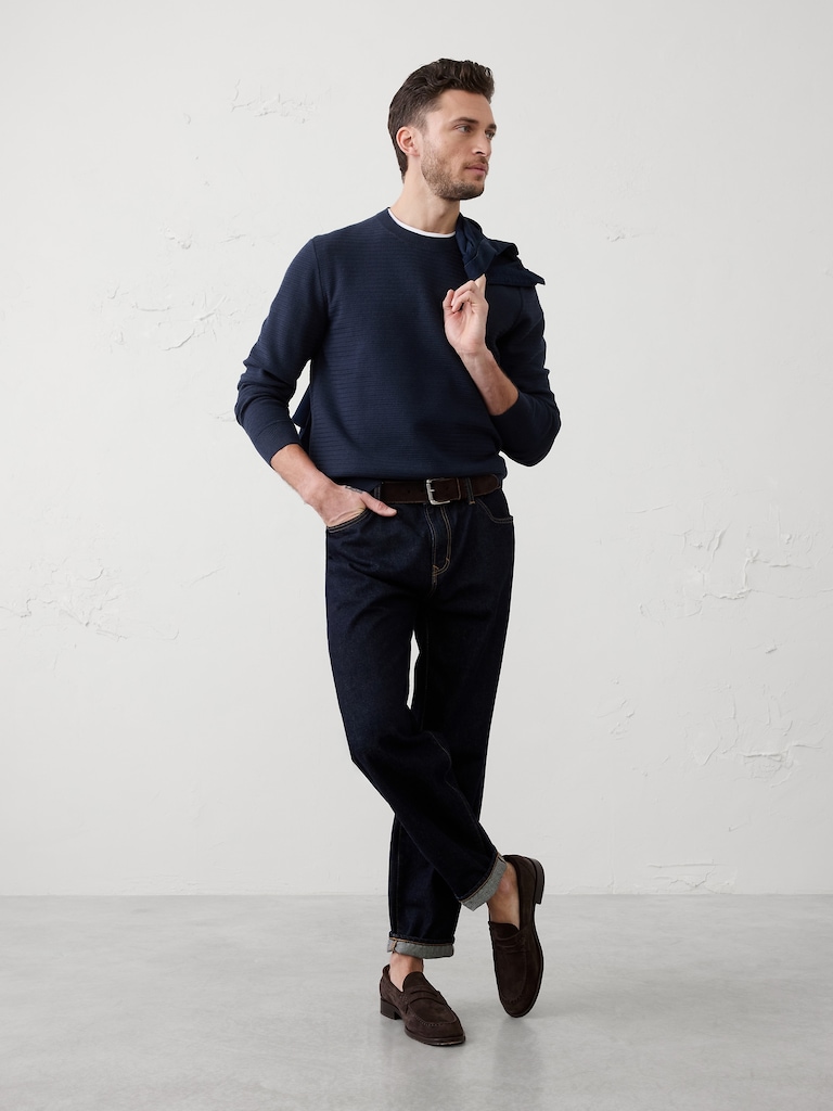 Textured Crew-Neck Sweater