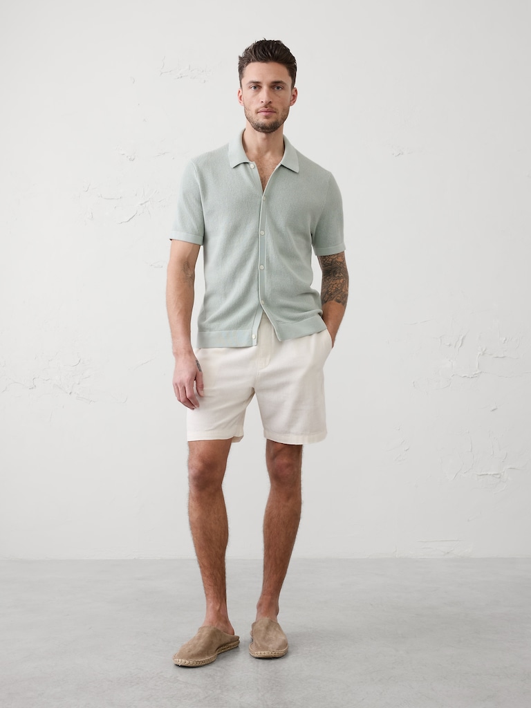 Button-Down Polo Sweater