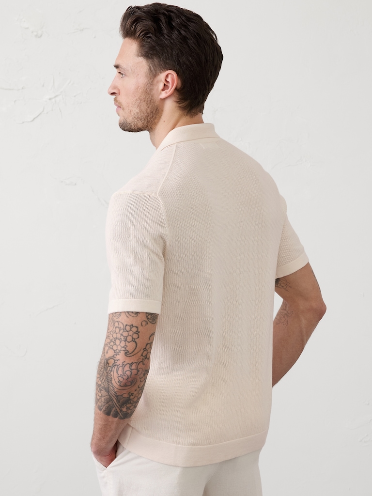 Button-Down Polo Sweater