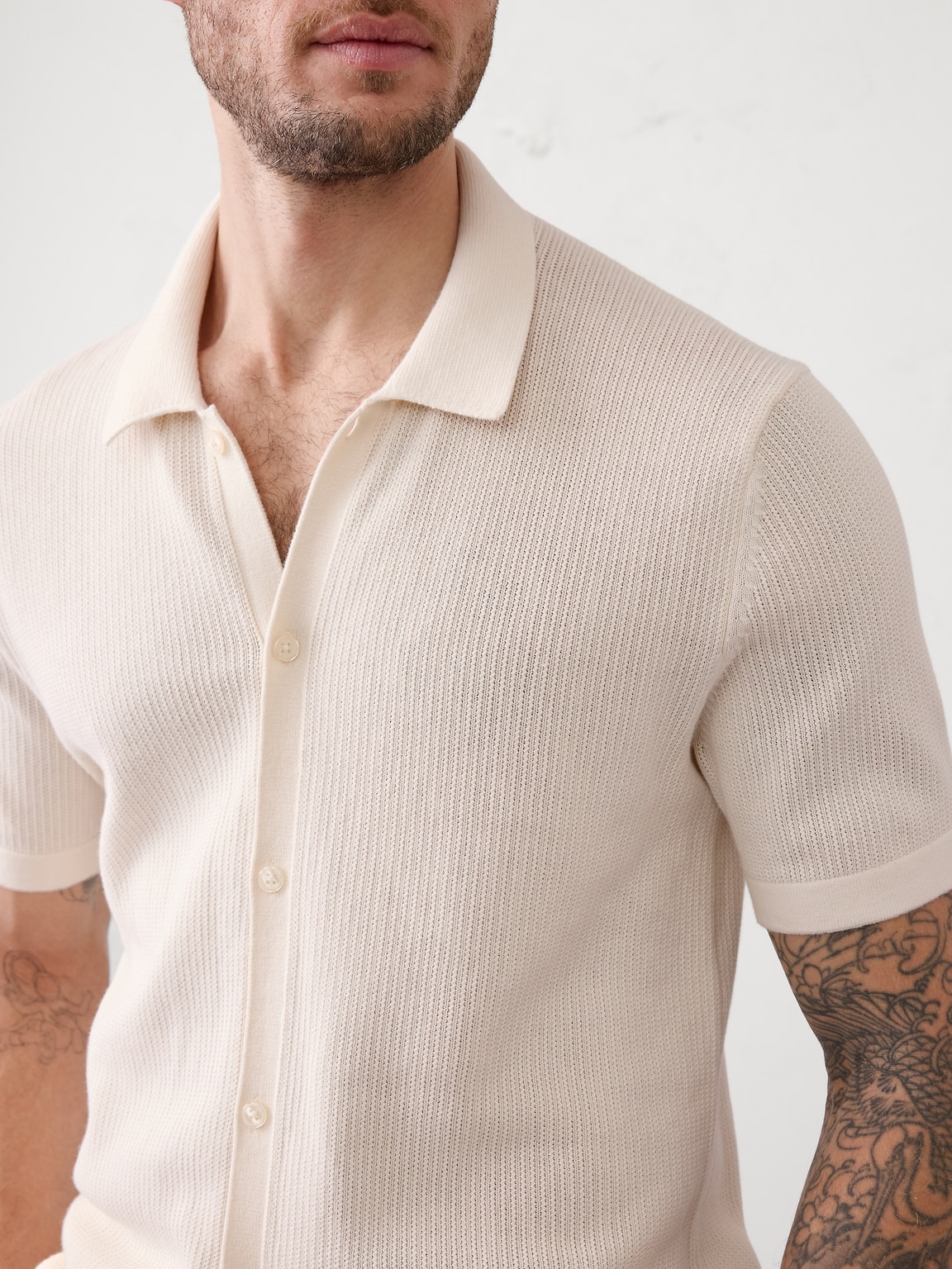 Button-Down Polo Sweater