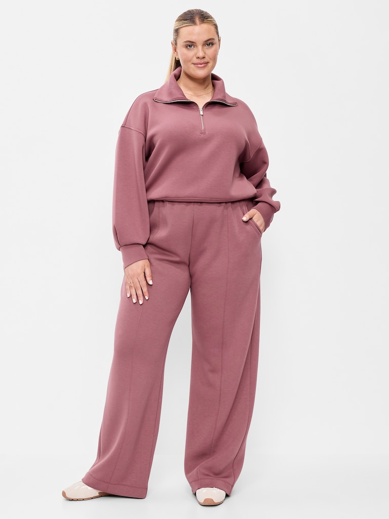 High-Waisted Bounce Fleece Wide-Leg Sweatpants