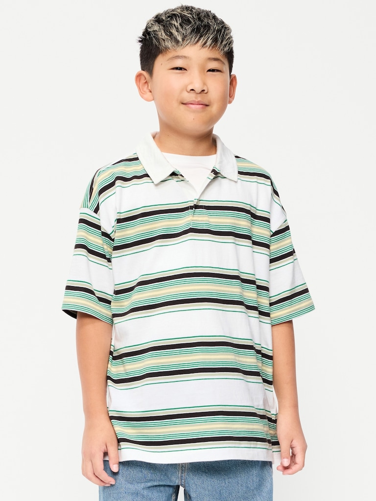 Oversized Striped Polo Shirt for Boys
