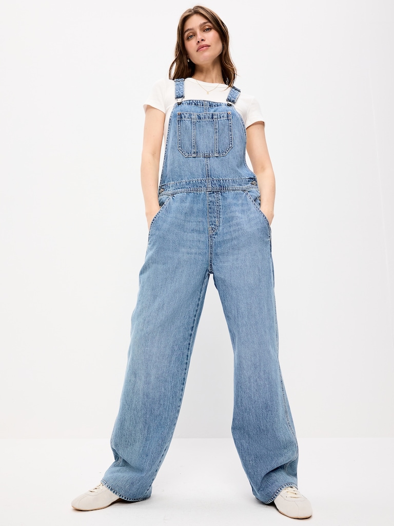 Baggy Wide-Leg Overalls