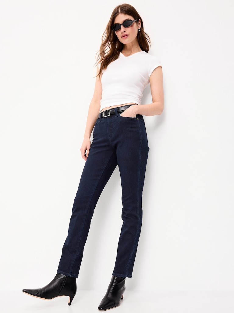 High-Waisted Slim Jeans