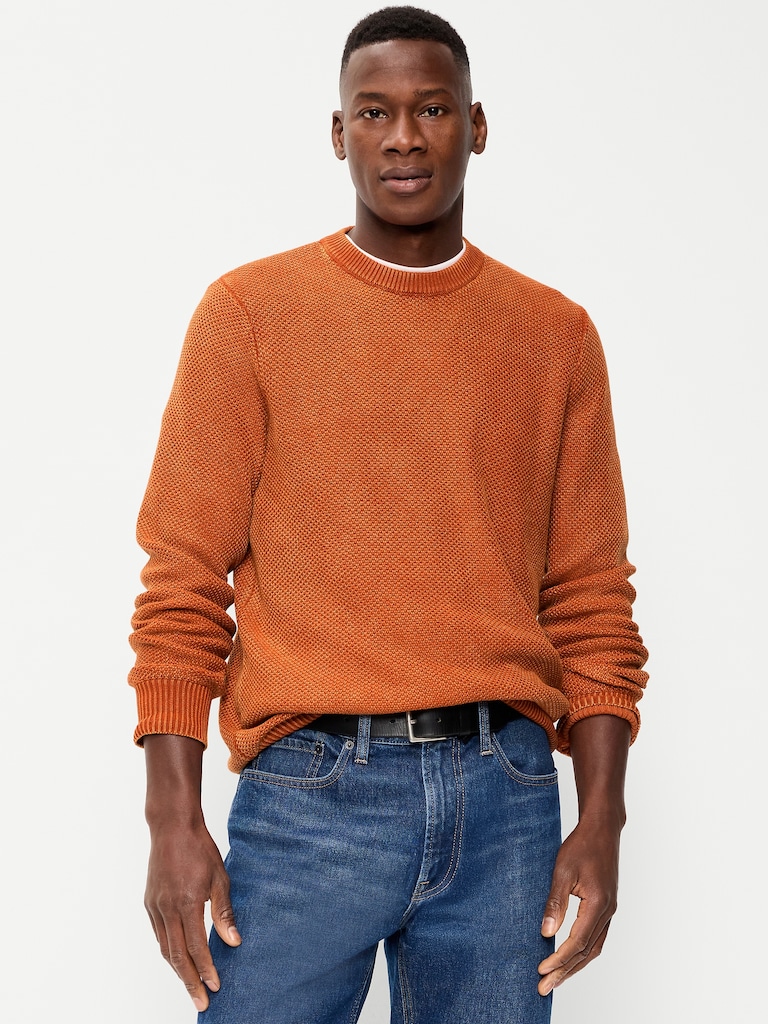 Washed Crew-Neck Sweater