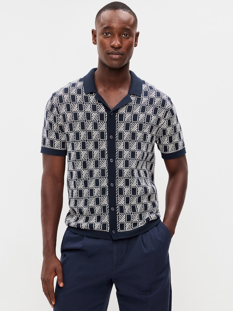 Short-Sleeve Sweater Shirt