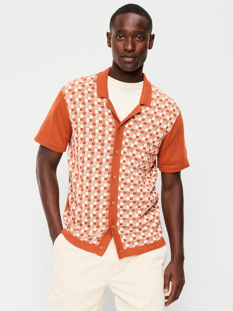 Short-Sleeve Sweater Shirt