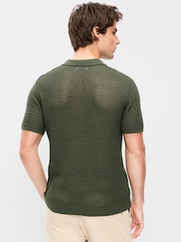 Short-Sleeve Polo Sweater