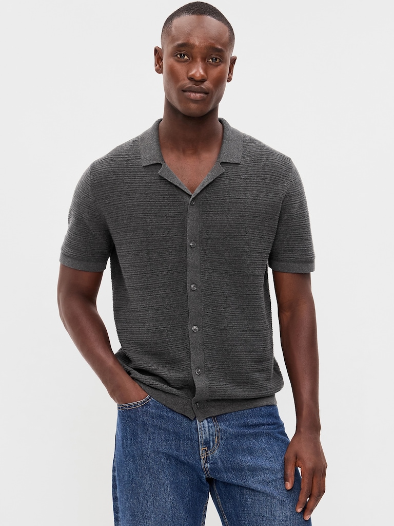 Short-Sleeve Sweater Shirt