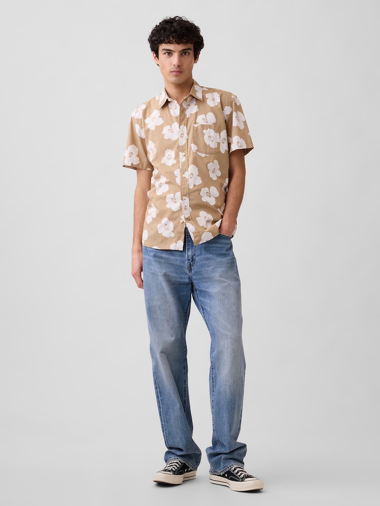Stretch Poplin Shirt in Standard Fit