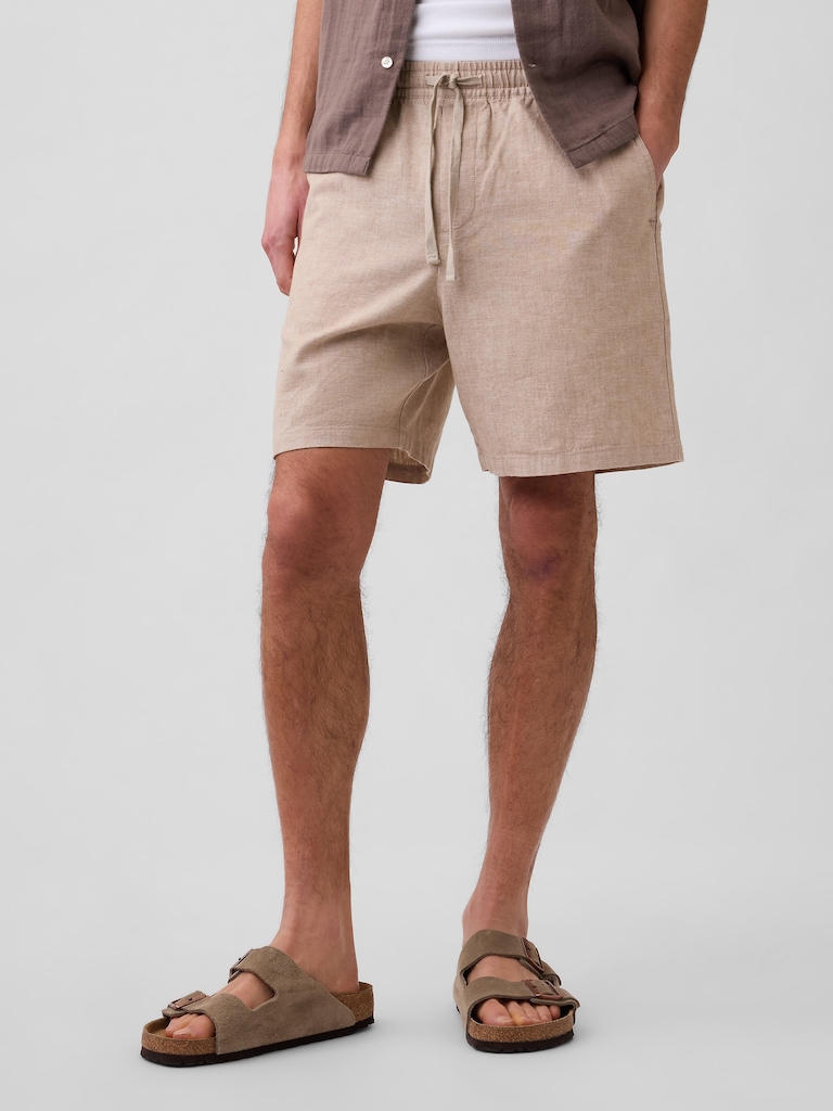 7" Linen-Blend Easy Shorts