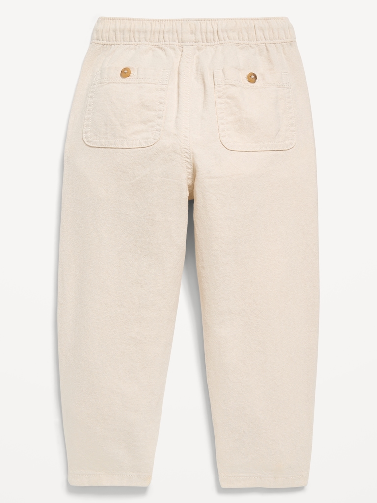 Pull-On Barrel-Leg Linen-Blend Pants for Toddler Boys