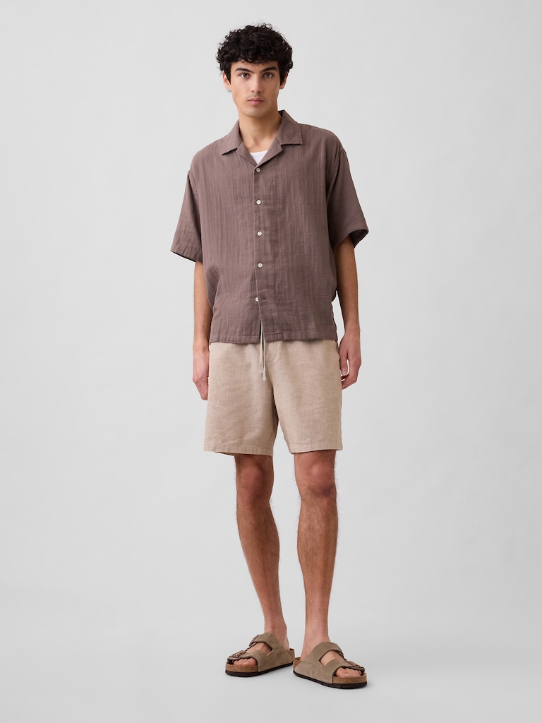 7" Linen-Blend Easy Shorts